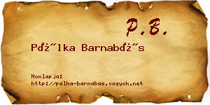 Pálka Barnabás névjegykártya